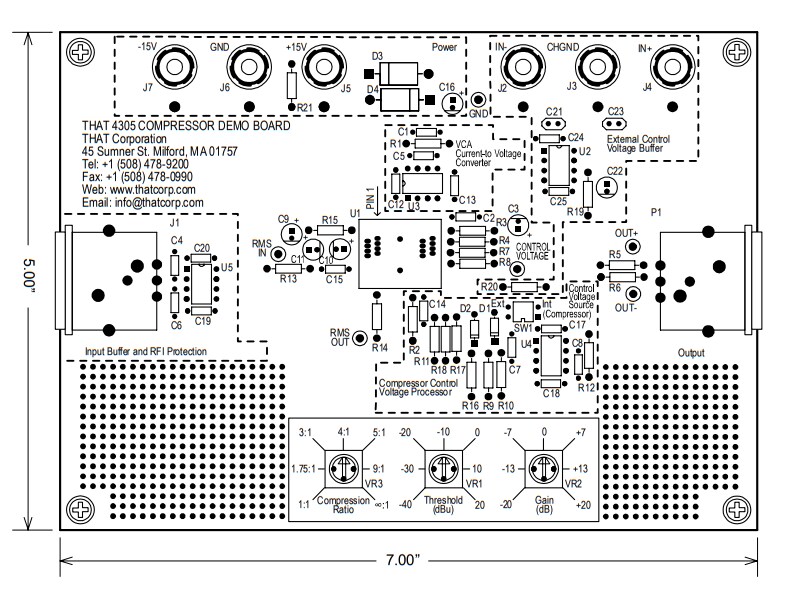 Mechanical Drawing - THAT Corporation 4305-DEMO Analog Engine® Demonstration System